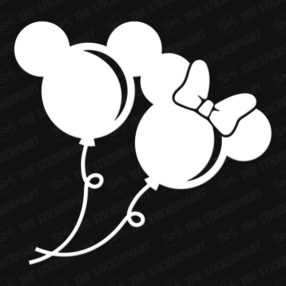 Vinyl Decal for Window - Mickey & Minnie Balloons